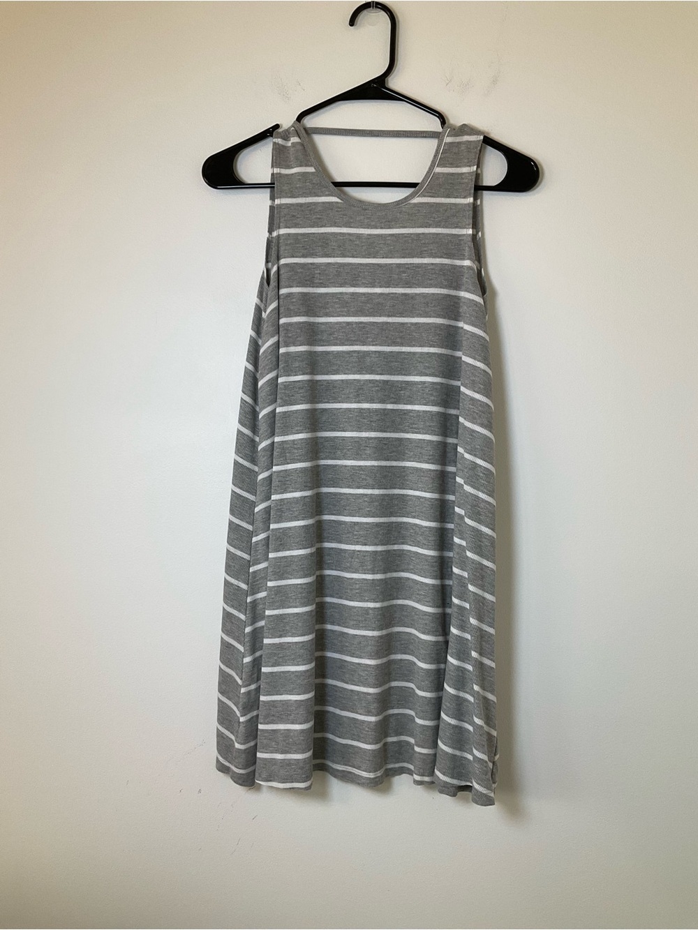 Billabong Gray White Striped Swing Tank Dress XS